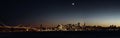 The skyline of San Francisco with the bay bridge at night Royalty Free Stock Photo