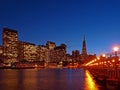 The Skyline of San Francisco at night. Royalty Free Stock Photo