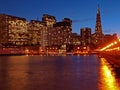 The Skyline of San Francisco at night. Royalty Free Stock Photo