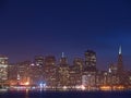 The Skyline of San Francisco at Night Royalty Free Stock Photo