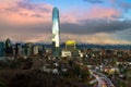 Skyline of Santiago de Chile with Los Andes Mountains in the back Royalty Free Stock Photo