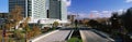 This is the skyline on a Saturday morning. The Adobe Systems Building is on the left. This area is known as Silicon Valley. Royalty Free Stock Photo