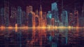 skyline schematic style cityscape scrolling Royalty Free Stock Photo
