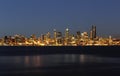Skyline of Seattle Washington during night time Royalty Free Stock Photo
