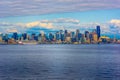 Seattle Cityscape as viewed from Elliot Bay Royalty Free Stock Photo