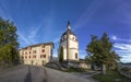 Skyline of Seyne les Alpes with chapel Royalty Free Stock Photo