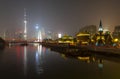 Shanghai Skyline at Night, China Royalty Free Stock Photo