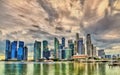 Skyline of Singapore on a cloudy day Royalty Free Stock Photo