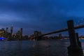 Skyline of skyscrapers at night in Manhattan, New York City, USA Royalty Free Stock Photo