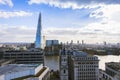 Skyline of South London with the Shard skyscraper and River Thames