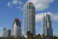 Skyline, South Pointe Park, South Beach, Florida Royalty Free Stock Photo