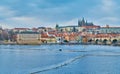 The skyline with St Vitus Cathedral, Prague, Czechia Royalty Free Stock Photo