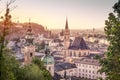 Skyline of Stadt Salzburg in summer at sunset, Salzburg, Austria Royalty Free Stock Photo