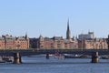 Skyline of Stockholm on holiday.