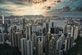 Skyline Sunset in Honk Kong Royalty Free Stock Photo