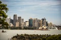 Skyline of Sydney downtown viewed from Taronga hill, Australia