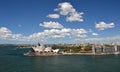 Skyline sydney harbour and opera hous and blue sky