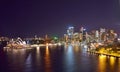 Skyline of Sydney at Night Royalty Free Stock Photo