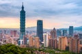 Skyline of Taipei cityscape Taipei 101 building of Taipei financial city ,Taiwan