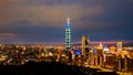 Skyline of Taipei cityscape Taipei 101 building of Taipei financial city ,Taiwan Royalty Free Stock Photo