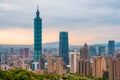 Skyline of Taipei cityscape Taipei 101 building of Taipei financial city ,Taiwan