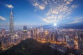 Skyline of Taipei cityscape Taipei night view city Royalty Free Stock Photo