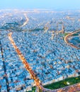 Skyline of Tehran. Aerial view
