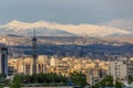Skyline of Tehran with Alborz mountain range, Ir Royalty Free Stock Photo
