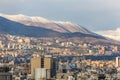 Skyline of Tehran with Alborz mountain range, Ir