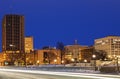 Skyline of Topeka at sunrise