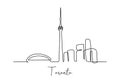 Skyline of Toronto Canada Continuous one line drawing vector illustration Royalty Free Stock Photo