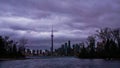 The skyline of Toronto at night. Royalty Free Stock Photo