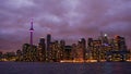 The skyline of Toronto at night. Royalty Free Stock Photo