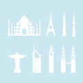 Skyline tower building christ statue taj mahal architecture urban city icons