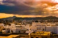 Skyline of Tunis at dawn.