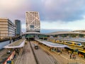 Skyline of Utrecht central station, Public urban transport, Utrecht, The Netherlands, 23 january, 2020