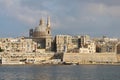 Skyline of Valletta, capital of Malta, as seen from the sea.