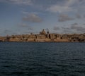 The skyline of Valletta harbour in Malta