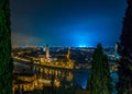 Skyline of Verona in Italy at night Royalty Free Stock Photo