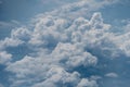 Skyline View above the Clouds from air plane Royalty Free Stock Photo