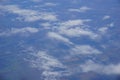 Skyline View above the Clouds from air plane Royalty Free Stock Photo