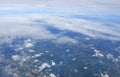 Skyline View above the Clouds from air plane Royalty Free Stock Photo