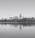 Skyline view of Austin Texas from Lady Bird Lake Royalty Free Stock Photo