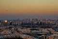 A skyline view of Deira Dubai, UAE and Sharjah Royalty Free Stock Photo