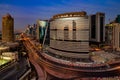 A skyline view of Doha City Center at dusk Royalty Free Stock Photo