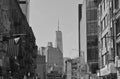 Skyline View of Freedom Tower from Lower East Side NYC Streets Royalty Free Stock Photo