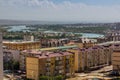 Skyline view of Khujand with Syr Darya river, Tajikist