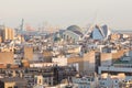 Skyline view of landmarks of Valencia, Spain. Royalty Free Stock Photo