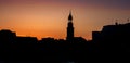 Skyline view of main landmark in hamburg - Michel church, german