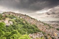 Skyline view of Rio de Janeiro Slum Morro dos Prazeres on mountains, Brazil Royalty Free Stock Photo